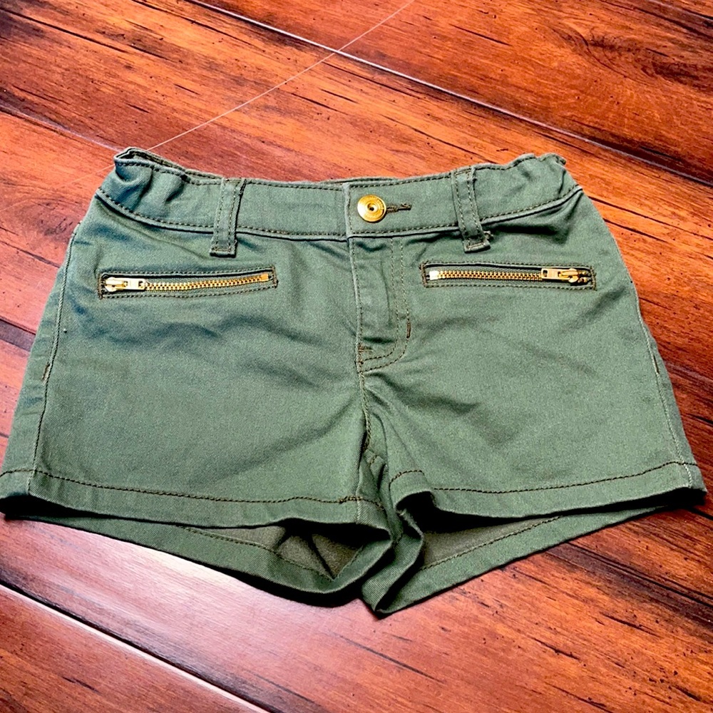 Crazy 8‎ green shorts size 6 gold zippers